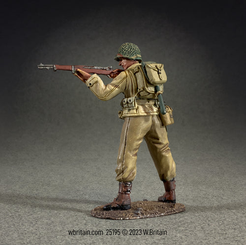 Toy soldier army man U.S. Infantryman Standing Firing M1 Garand 1943-45.
