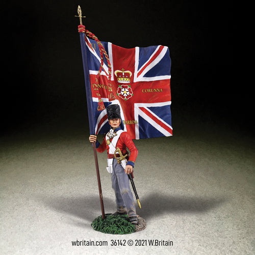 Collectible toy soldier miniature British 1st Guard with Regimental Colour No.1.