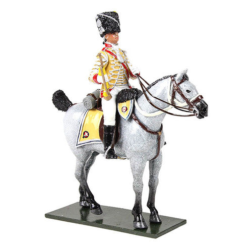 Collectible toy soldier miniature British 10th Light Dragoons Trumpeter Mounted 1795.