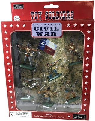 Packaging for Collectible toy soldier miniature army men Confederate Infantry in Butternut Set No.2.