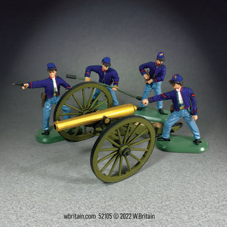 Collectible toy soldier miniature set 12 pound Napoleon Cannon with 4 Artillery Crew.