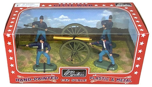 Collectible toy soldier miniature set 12 pound Napoleon Cannon with 4 Artillery Crew in package.