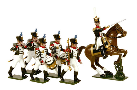 Collectible toy soldier miniature set French Line Infantry Marching.