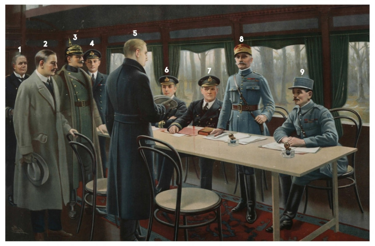 Painting of toy soldier The Signing of the Armistice.