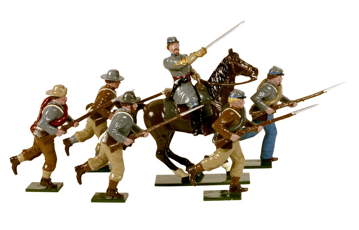 Collectible toy soldier army men Confederate Infantry Charging.