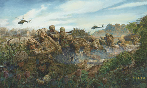 Jame Dietz wall art print The Game Changer.  12 soldiers on the battlefield.