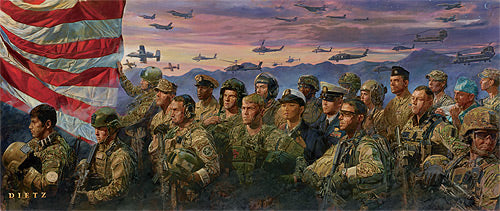 James Dietz wall art print Remembrance. Soldiers, sailors and airmen.