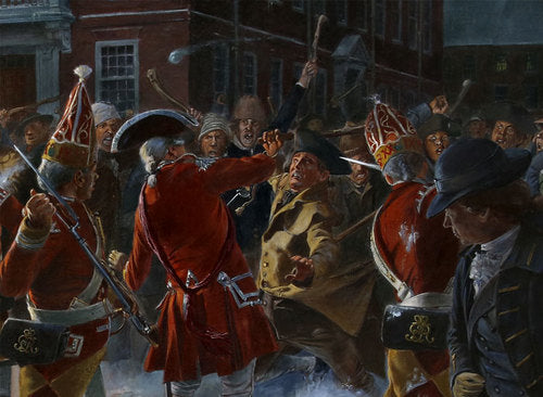 Don Troiani wall art print The Boston Massacre. Red coats fighting.