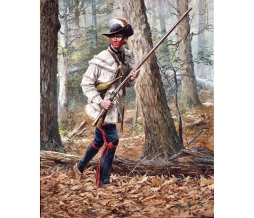 Don Troiani wall art print Continental Independent Rifle Company. Soldier in the woods.