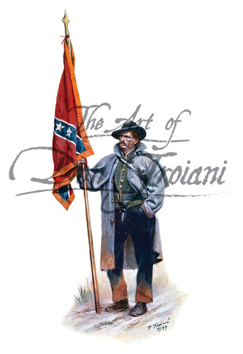 Don Troiani wall art print 27th Virginia Infantry. Soldier is holding a flag.