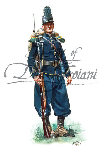 Don Troiani wall art print 18th Massachusetts Volunteers 1862 wearing the imported French Chasseur uniform.