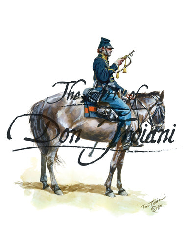 Don Troiani wall art print Union Cavalry Bugler 1. Soldier on horseback.
