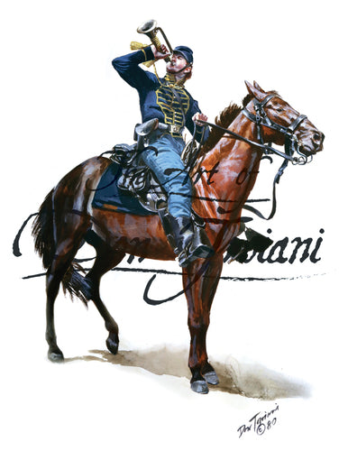 Don Troiani wall art print Union Cavalry Bugler. Soldier on horseback.