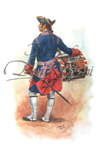 Don Troiani wall art print Drummer Royal Roussillon Regiment 1756.