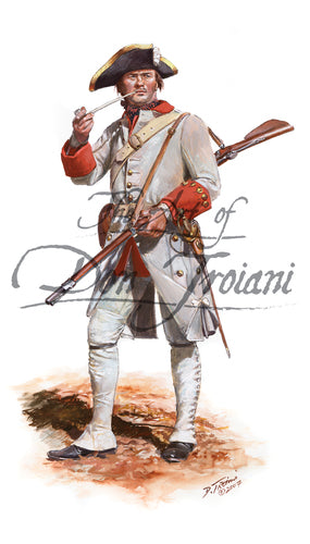 Don Troiani wall art print French Fusilier Regiment Berry 1758.