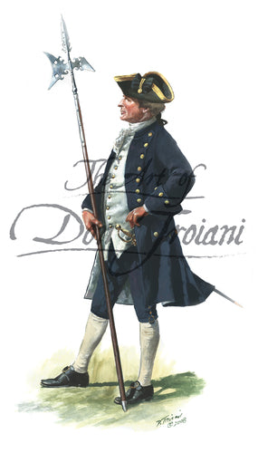 Don Troiani wall art print Newport Artillery Company, Sergeant, 1756-60.