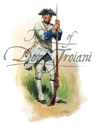 Don Troiani wall art print Bearn Regiment. Soldier is wearing a white uniform.