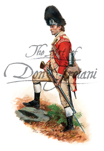 Don Troiani wall art print 52nd Regiment of Foot, Private Grenadier Company. Soldier in red coat.