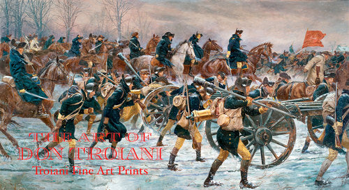 Don Troiani wall art print Victory or Death, Advance on Trenton. Soldiers in blue uniforms.