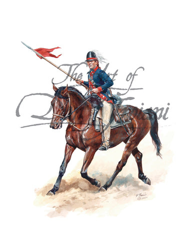 Don Troiani wall art print Lancer S.C. State Dragoons. Soldier on brown horse.