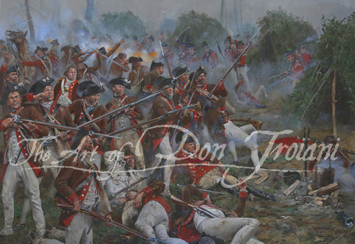 Don Troiani wall art print Surrounded. Soldiers in red coats.