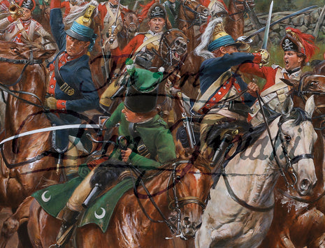 Close up view of Don Troinai wall art print Battle at Pound Ridge.