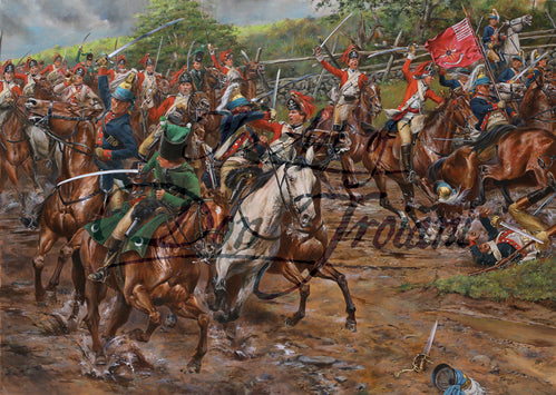 Full view of Don Troiani wall art print Battle at Pound Ridge.