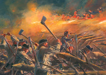 Redoubt No.10 Alexander Hamilton at Yorktown. Soldiers with axes.