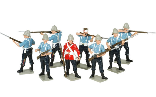 Collectible toy soldier miniature 24th Reg. of Foot. 8 piece set.
