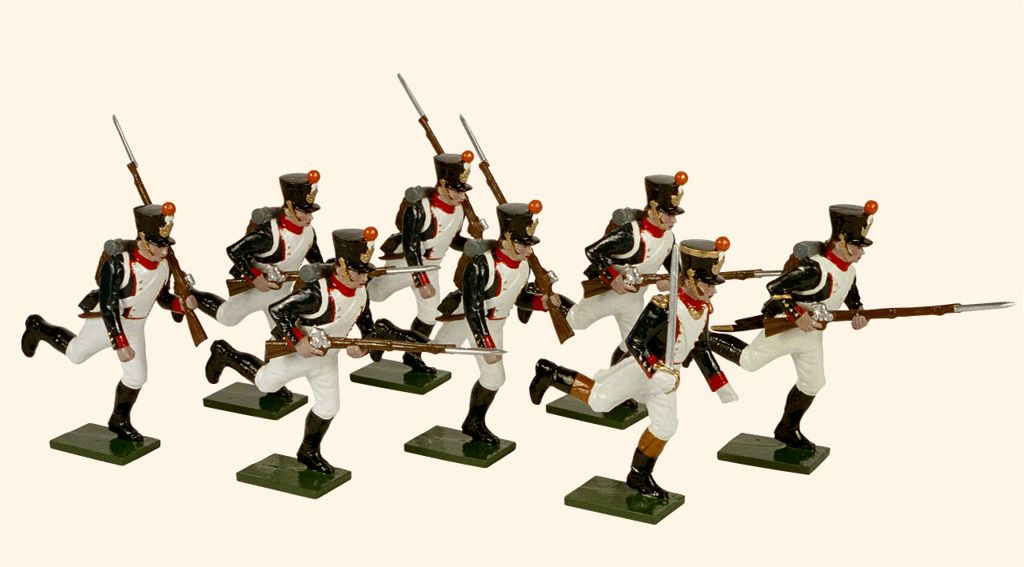 Collectible toy soldier army men French Line Infantry Fusiliers Running.