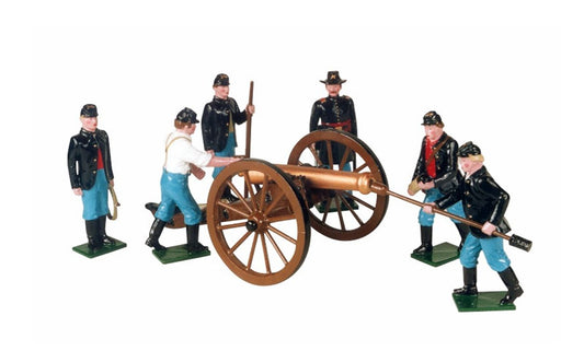 Collectible toy soldier set Union Artillery with a 12 Pounder Gun.