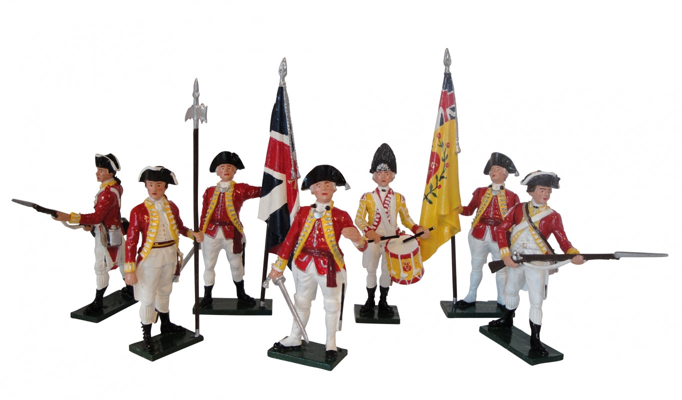 Collectible toy soldier miniature set British 10th Regimental Infantry with Flags