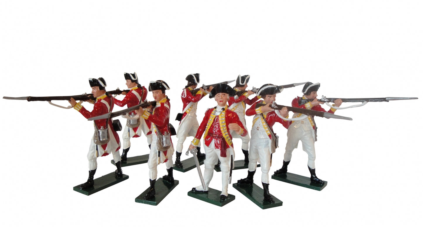 8 piece toy soldier set British Infantry Regiment.