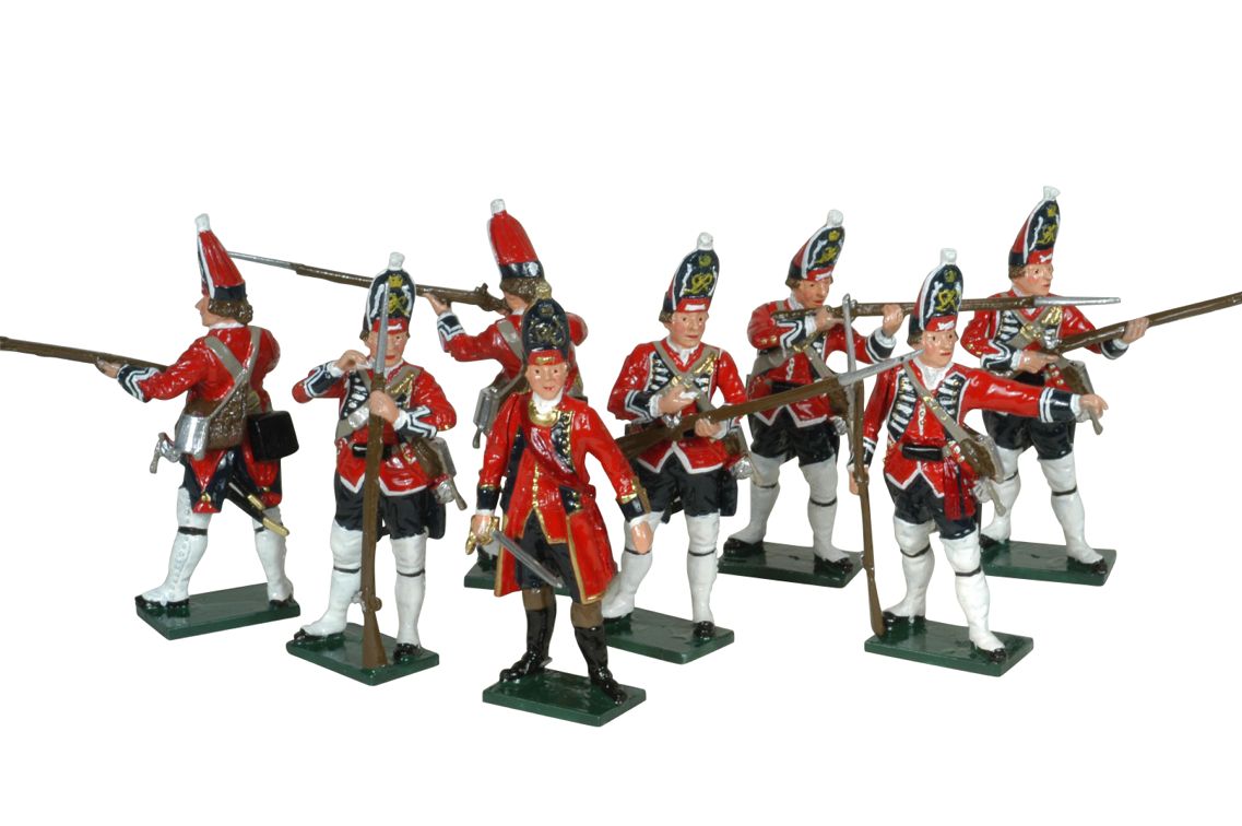 Collectible toy soldier miniature set British Grenadiers (Seven Years War).