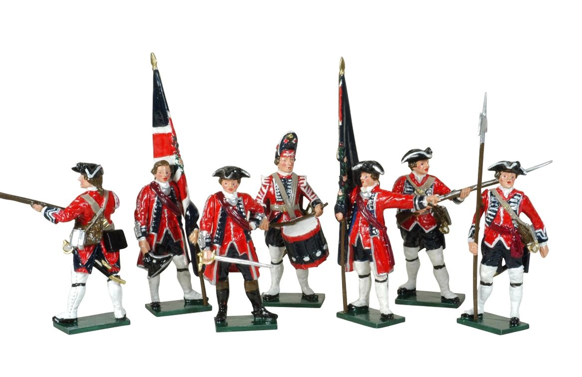 Collectible toy soldier miniature set British Infantry (Seven Years War).