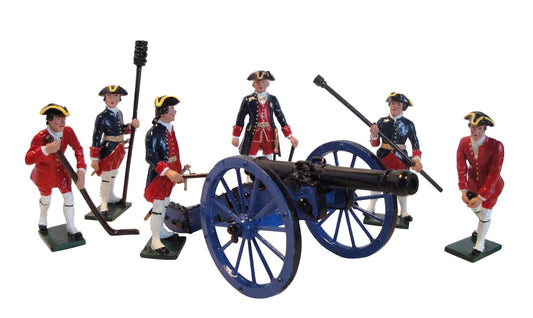 Collectible toy soldier army men set French Artillery Gun (Seven Years War).