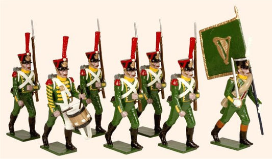 Collectible toy soldier miniature The Irish Legion (Napoleonic War). They have green uniforms.