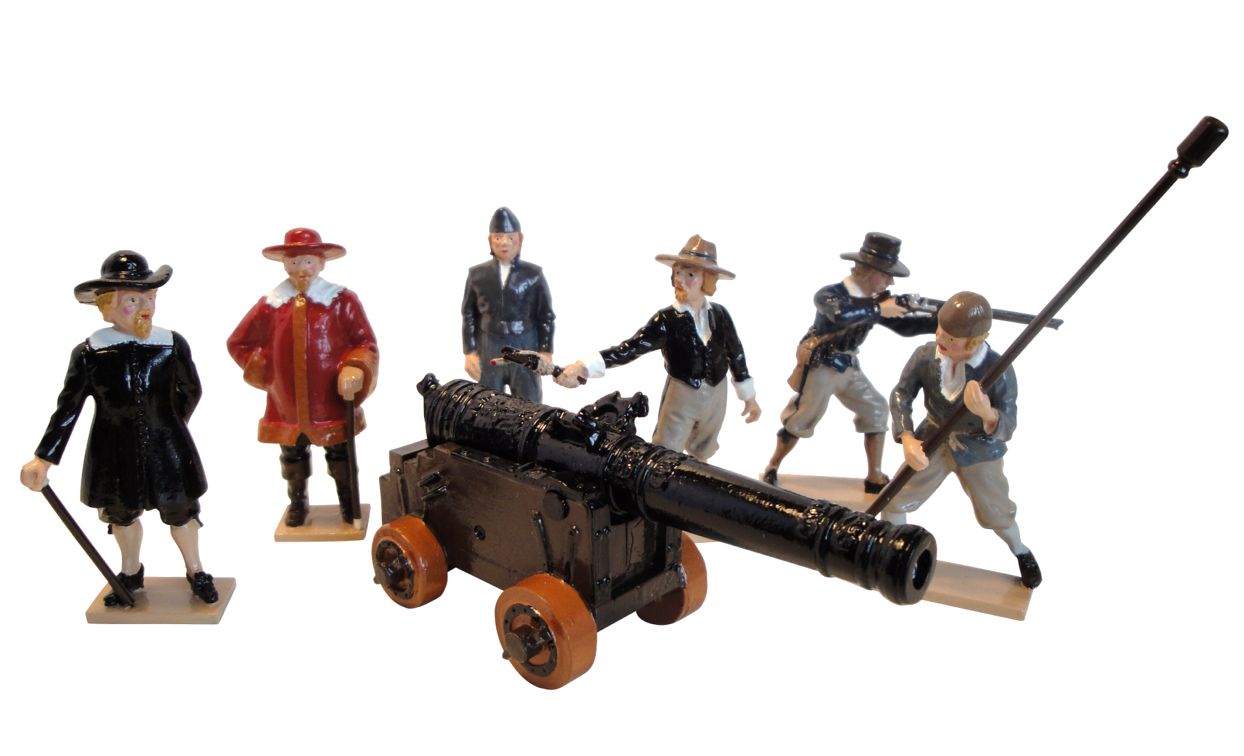 6 soldiers with a cannon