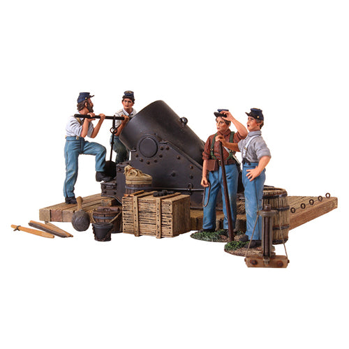 American Civil War 13 inch Mortar and 4 Man Crew