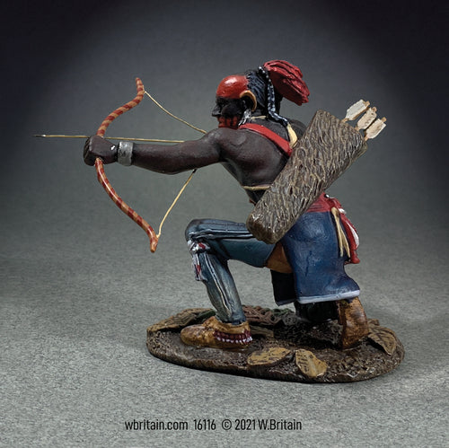 Collectible toy solider miniature Native Kneeling with Bow and Arrow.