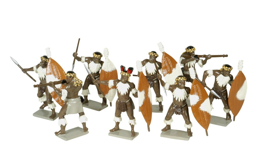 Collectible toy soldier 8 Zulu Warriors.