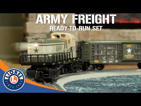 youtube Model Train set O scale Lionel Army Freight LionChief.