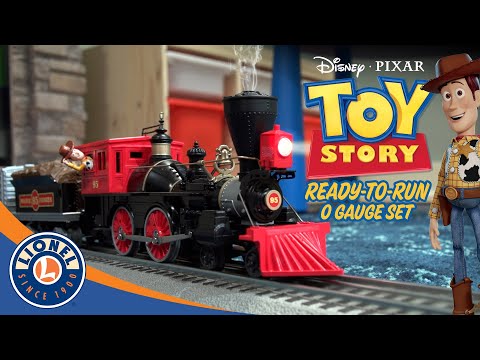 Youtube Model train set O Scale Toy Story LionChief.