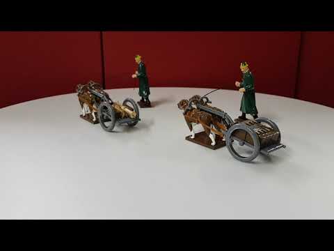 360 degree view of collectible toy soldier Belgian Dog Cart.