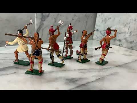 360 degree view of toy soldier set American Woodland Indians.
