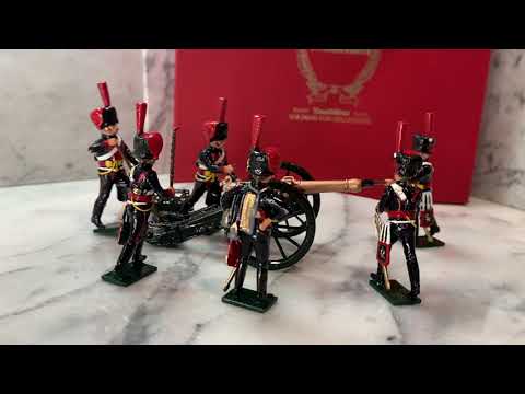 360 degree view of French Horse Artillery toy soldier set.