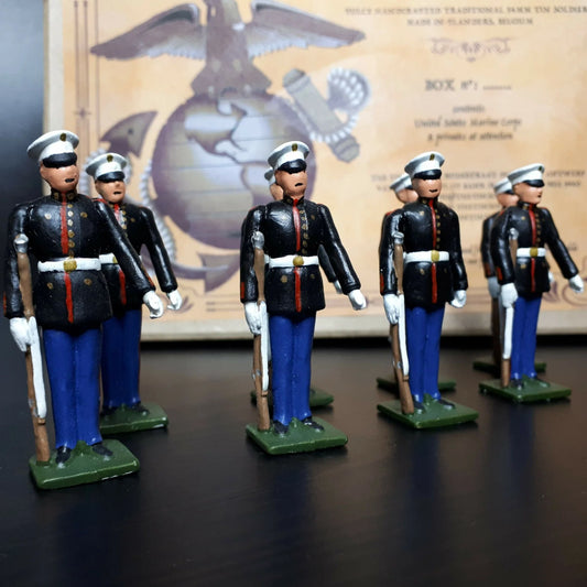 US Marines 8 pcs Privates at Attention 54mm